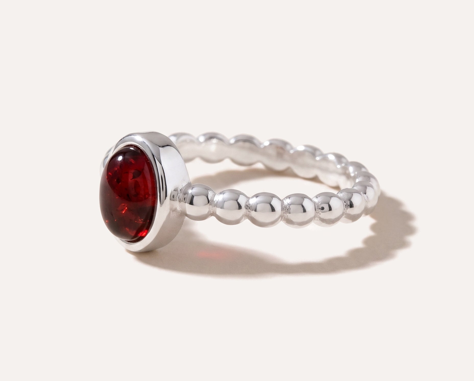 Cherry Amber Bubble Stacking Ring — Baltic amber and sterling silver jewellery by Baltic Beauty