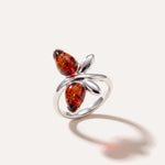 Cherry Amber Butterfly Midi Ring — Baltic amber and sterling silver jewellery by Baltic Beauty