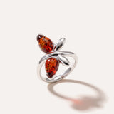 Cherry Amber Butterfly Midi Ring — Baltic amber and sterling silver jewellery by Baltic Beauty
