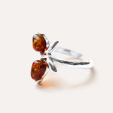 Cherry Amber Butterfly Midi Ring — Baltic amber and sterling silver jewellery by Baltic Beauty