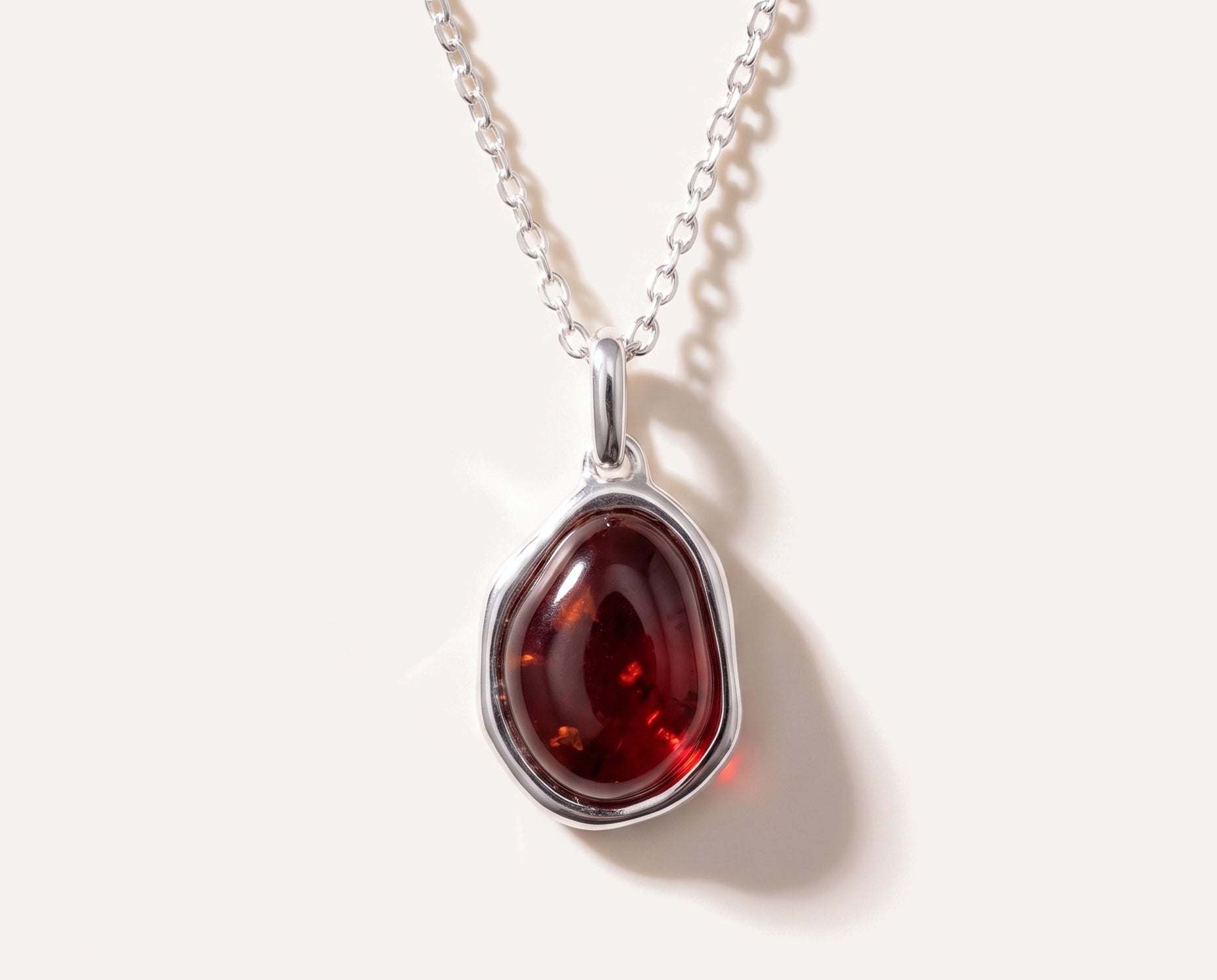 Cherry Amber ELEMENT Pendant Necklace — Baltic amber and sterling silver jewellery by Baltic Beauty