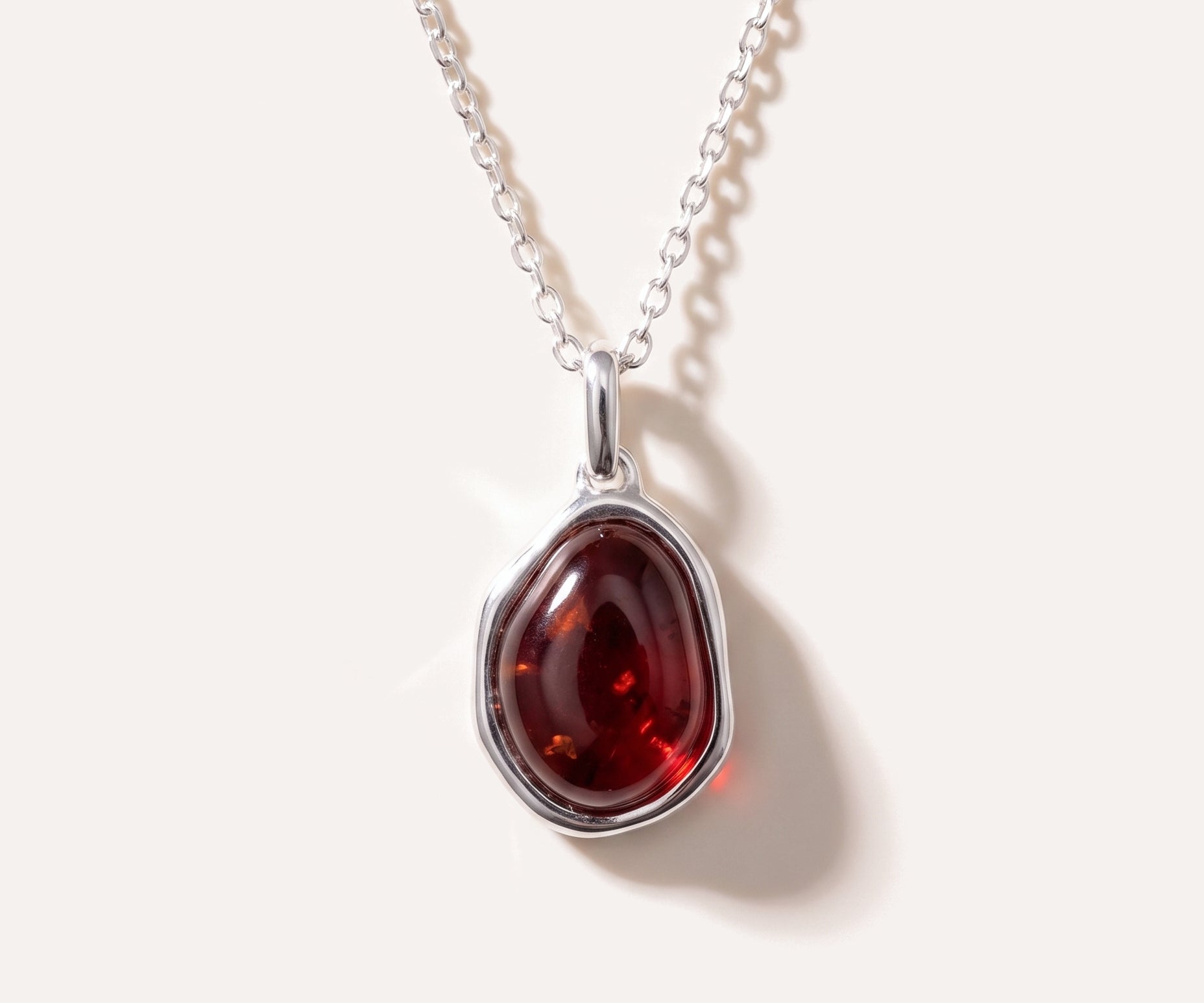 Cherry Amber ELEMENT Pendant Necklace — Baltic amber and sterling silver jewellery by Baltic Beauty