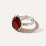 Cherry Amber ELEMENT Solitaire Adjustable Ring — Baltic amber and sterling silver jewellery by Baltic Beauty