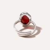 Cherry Amber ELEMENT Solitaire Adjustable Ring — Baltic amber and sterling silver jewellery by Baltic Beauty