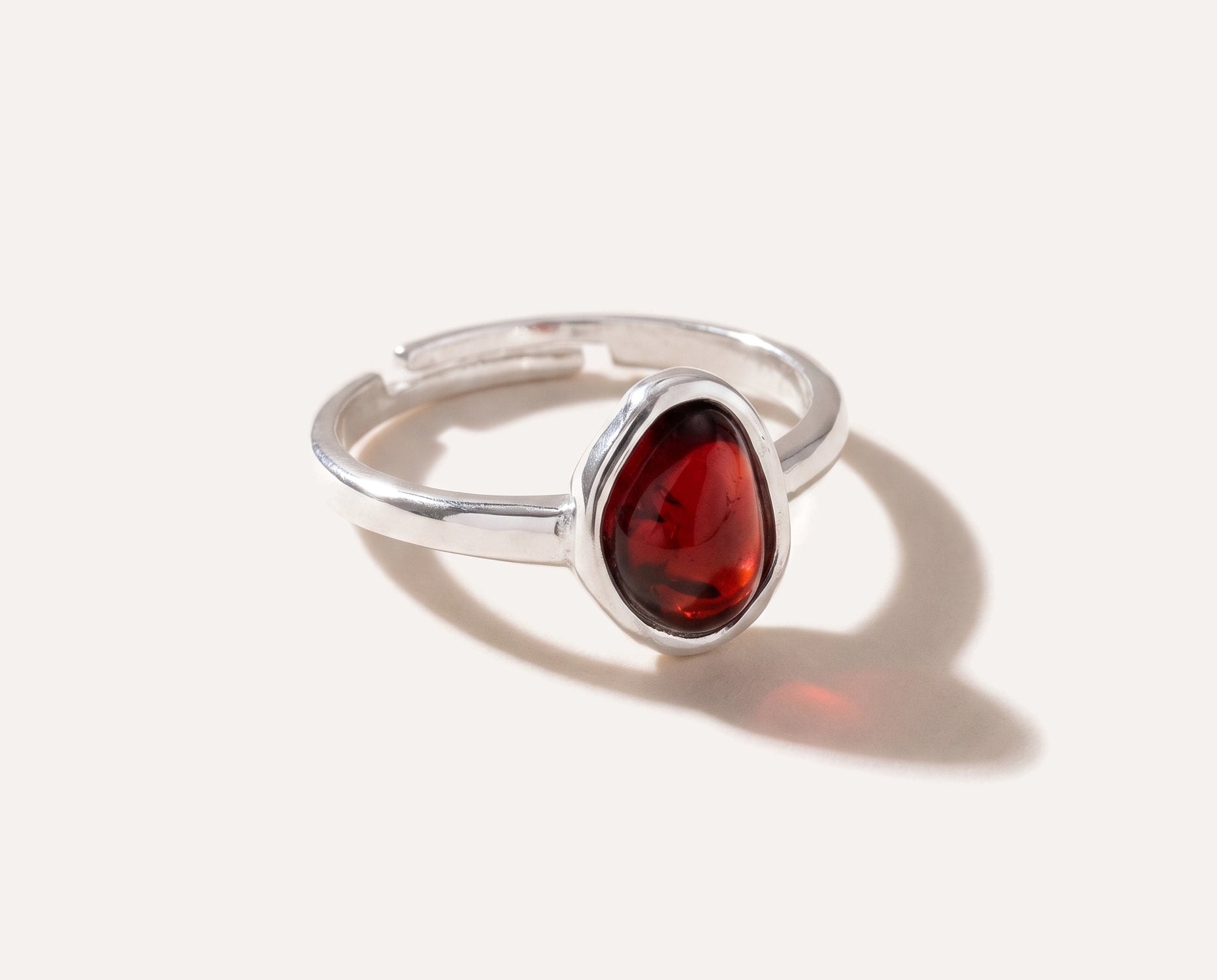 Cherry Amber ELEMENT Stacking Ring — Baltic amber and sterling silver jewellery by Baltic Beauty