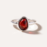 Cherry Amber ELEMENT Stacking Ring — Baltic amber and sterling silver jewellery by Baltic Beauty