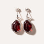 Cherry Amber ELEMENTS Drop Earrings — Baltic amber and sterling silver jewellery by Baltic Beauty