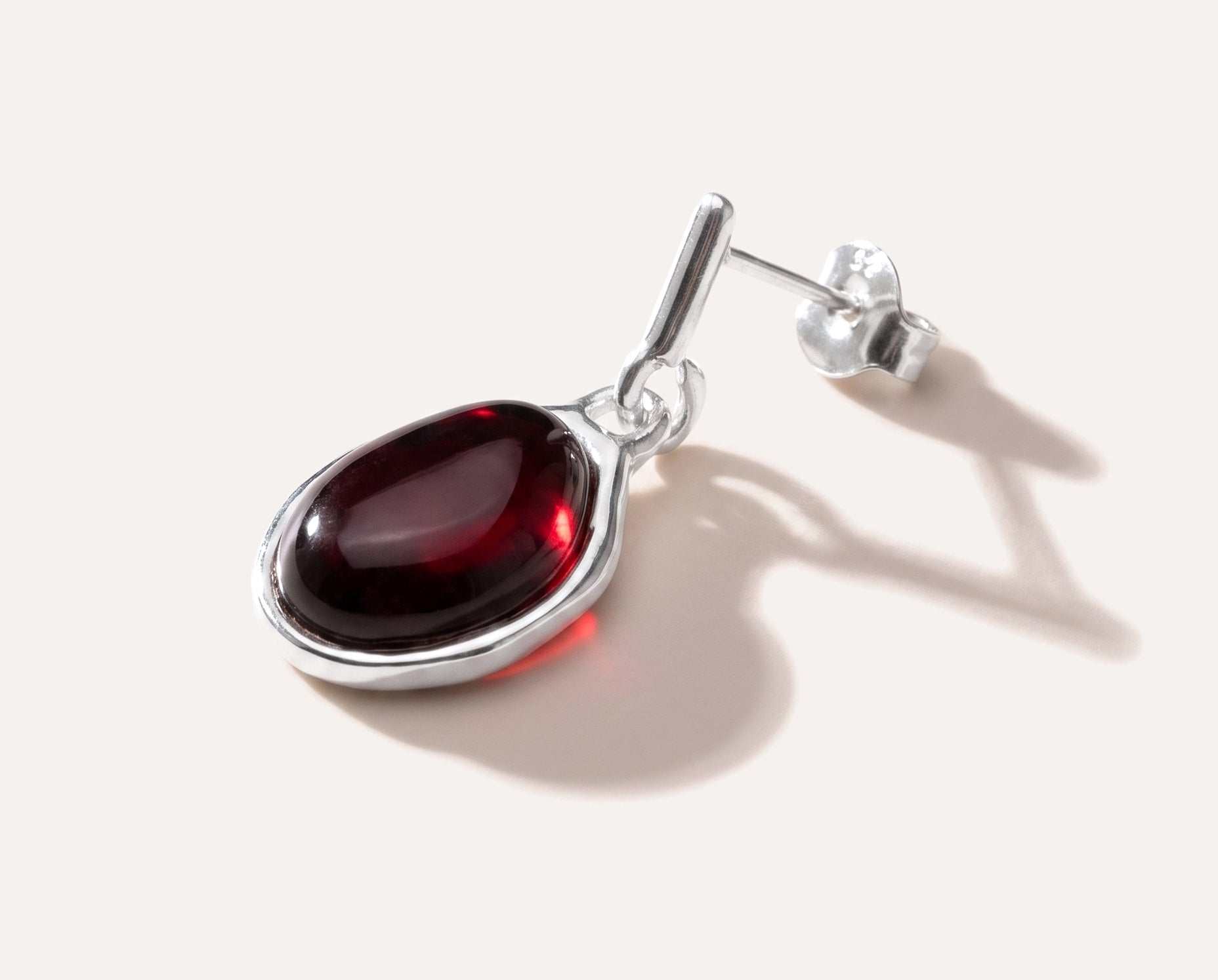 Cherry Amber ELEMENTS Drop Earrings — Baltic amber and sterling silver jewellery by Baltic Beauty