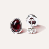 Cherry Amber ELEMENTS Stud Earrings — Baltic amber and sterling silver jewellery by Baltic Beauty