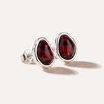 Cherry Amber ELEMENTS Stud Earrings — Baltic amber and sterling silver jewellery by Baltic Beauty