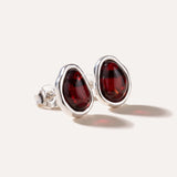 Cherry Amber ELEMENTS Stud Earrings — Baltic amber and sterling silver jewellery by Baltic Beauty