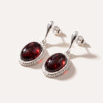 Cherry Red Amber Quintessence Dangle Earrings — Baltic amber and sterling silver jewellery by Baltic Beauty