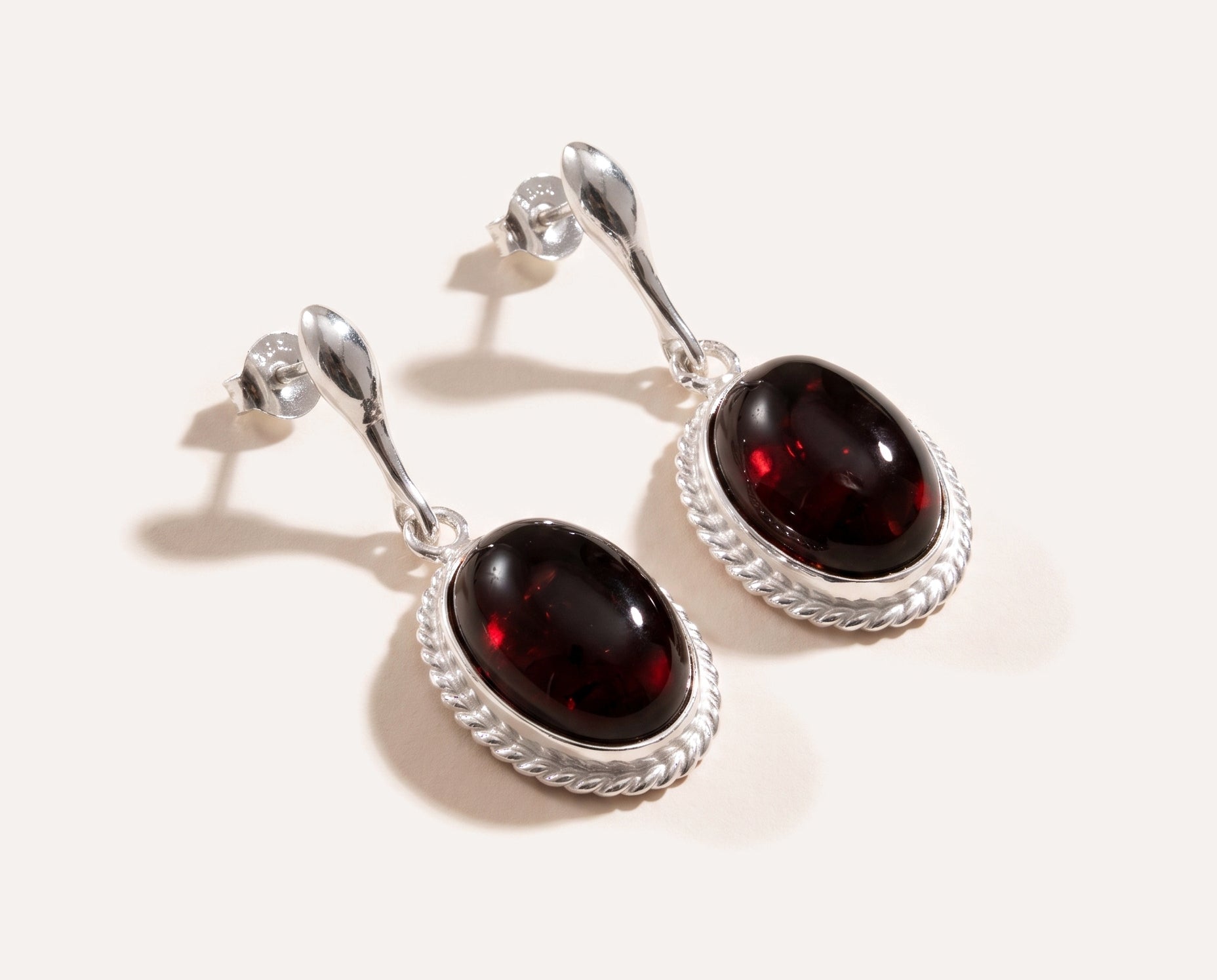 Cherry Red Amber Quintessence Dangle Earrings — Baltic amber and sterling silver jewellery by Baltic Beauty