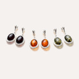 Cherry Red Amber Quintessence Dangle Earrings — Baltic amber and sterling silver jewellery by Baltic Beauty