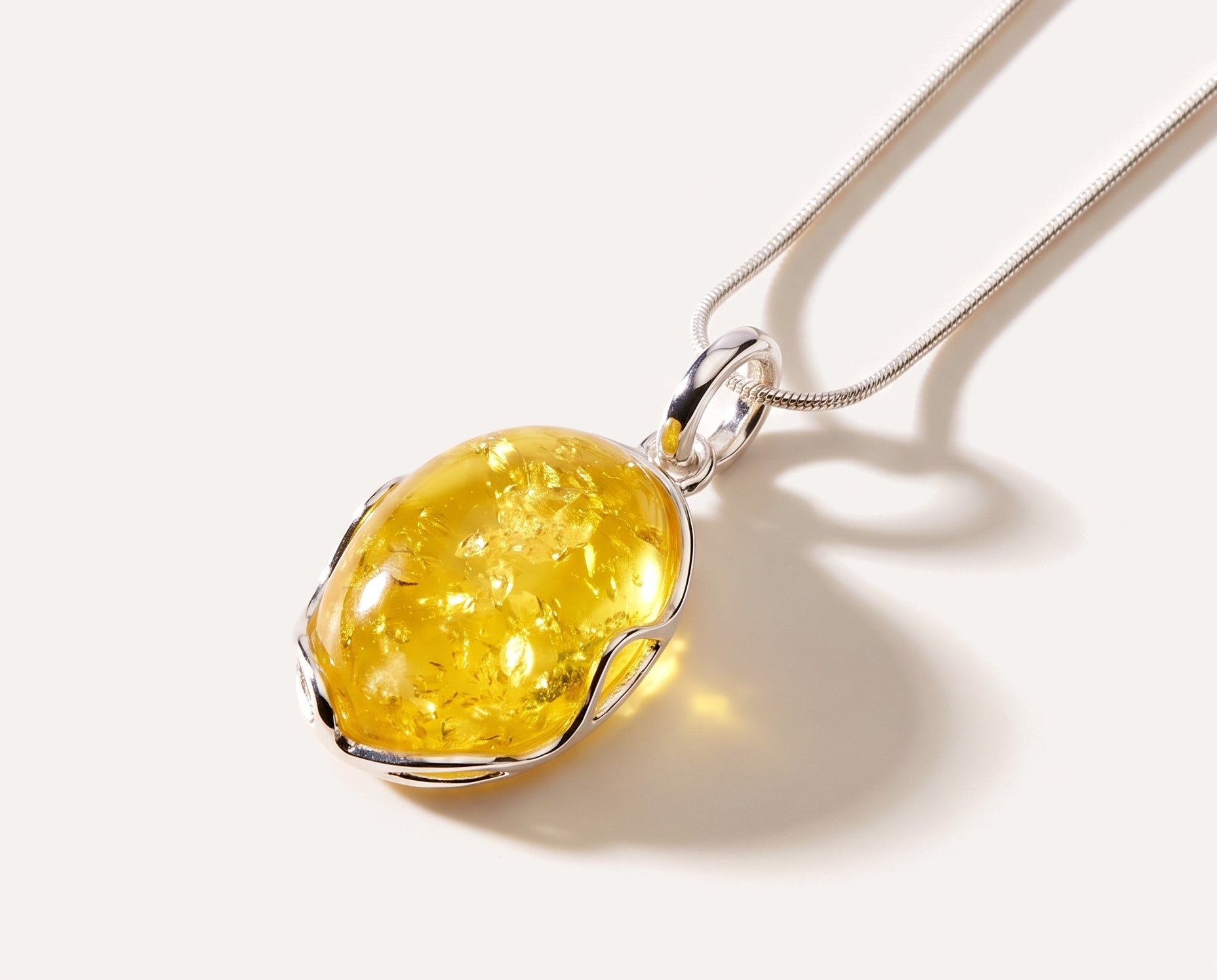 Citrus Tidal Pendant Necklace — Baltic amber and sterling silver jewellery by Baltic Beauty