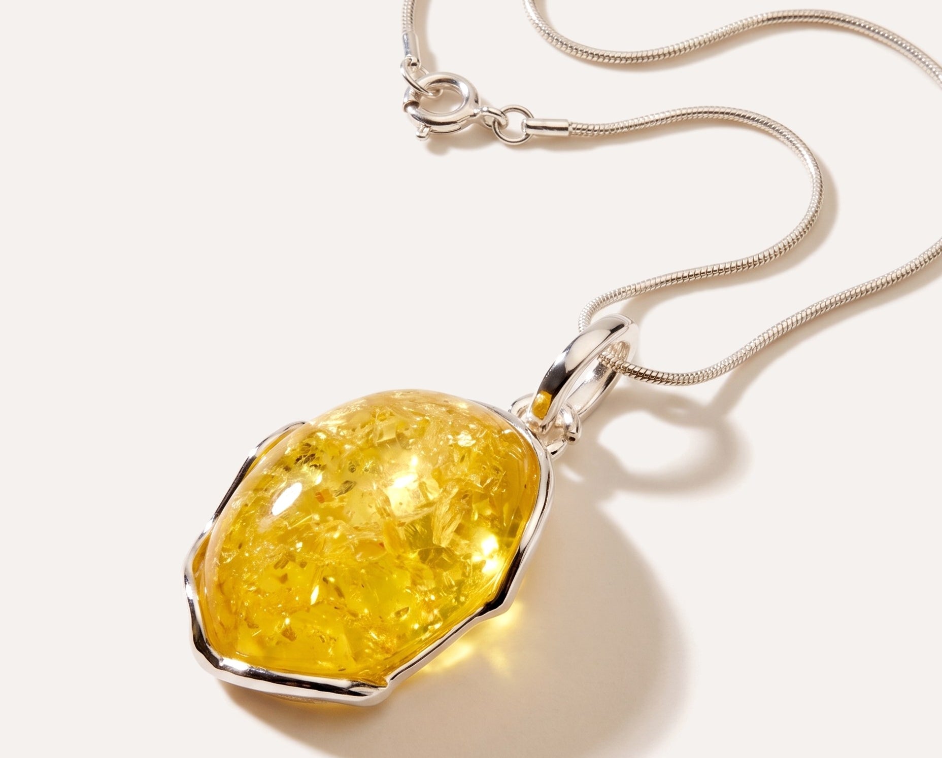 Citrus Tidal Pendant Necklace — Baltic amber and sterling silver jewellery by Baltic Beauty