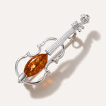 Classic Amber Violin Brooch — Baltic amber and sterling silver jewellery by Baltic Beauty