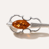 Classic Amber Violin Brooch — Baltic amber and sterling silver jewellery by Baltic Beauty