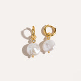 Classic Huggie Pearl Earrings — Baltic amber and sterling silver jewellery by Baltic Beauty