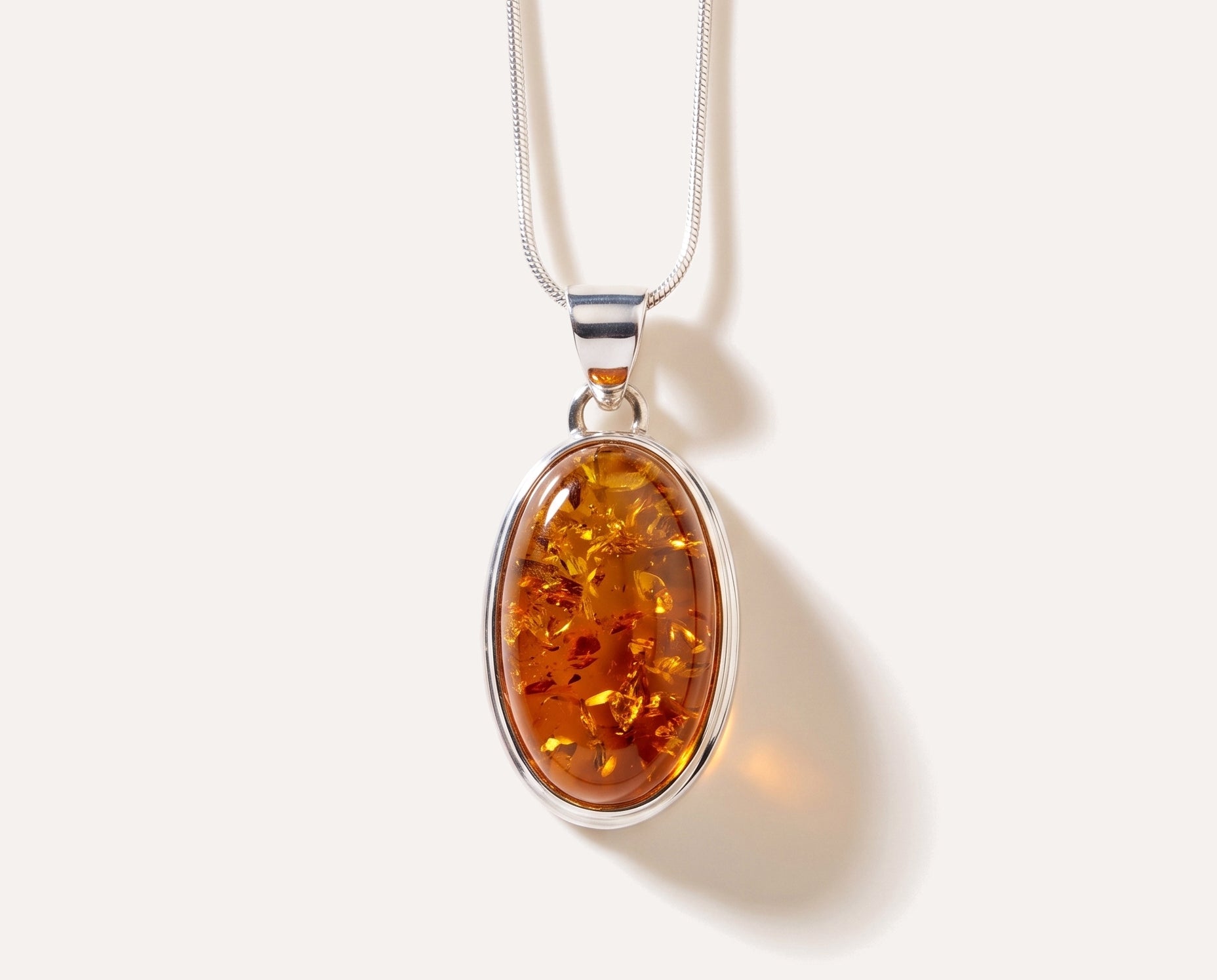 Cognac Amber Sol Pendant — Baltic amber and sterling silver jewellery by Baltic Beauty