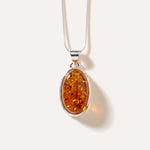 Cognac Amber Sol Pendant — Baltic amber and sterling silver jewellery by Baltic Beauty