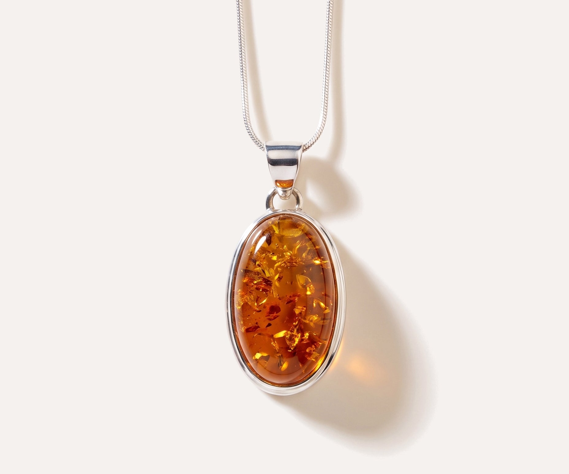 Cognac Amber Sol Pendant — Baltic amber and sterling silver jewellery by Baltic Beauty