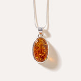 Cognac Amber Sol Pendant — Baltic amber and sterling silver jewellery by Baltic Beauty
