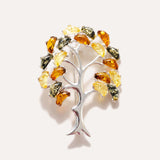 Colourful Large Amber Tree Brooch — Baltic amber and sterling silver jewellery by Baltic Beauty