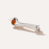 Dachshund Amber Dog Brooch — Baltic amber and sterling silver jewellery by Baltic Beauty
