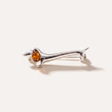 Dachshund Amber Dog Brooch — Baltic amber and sterling silver jewellery by Baltic Beauty