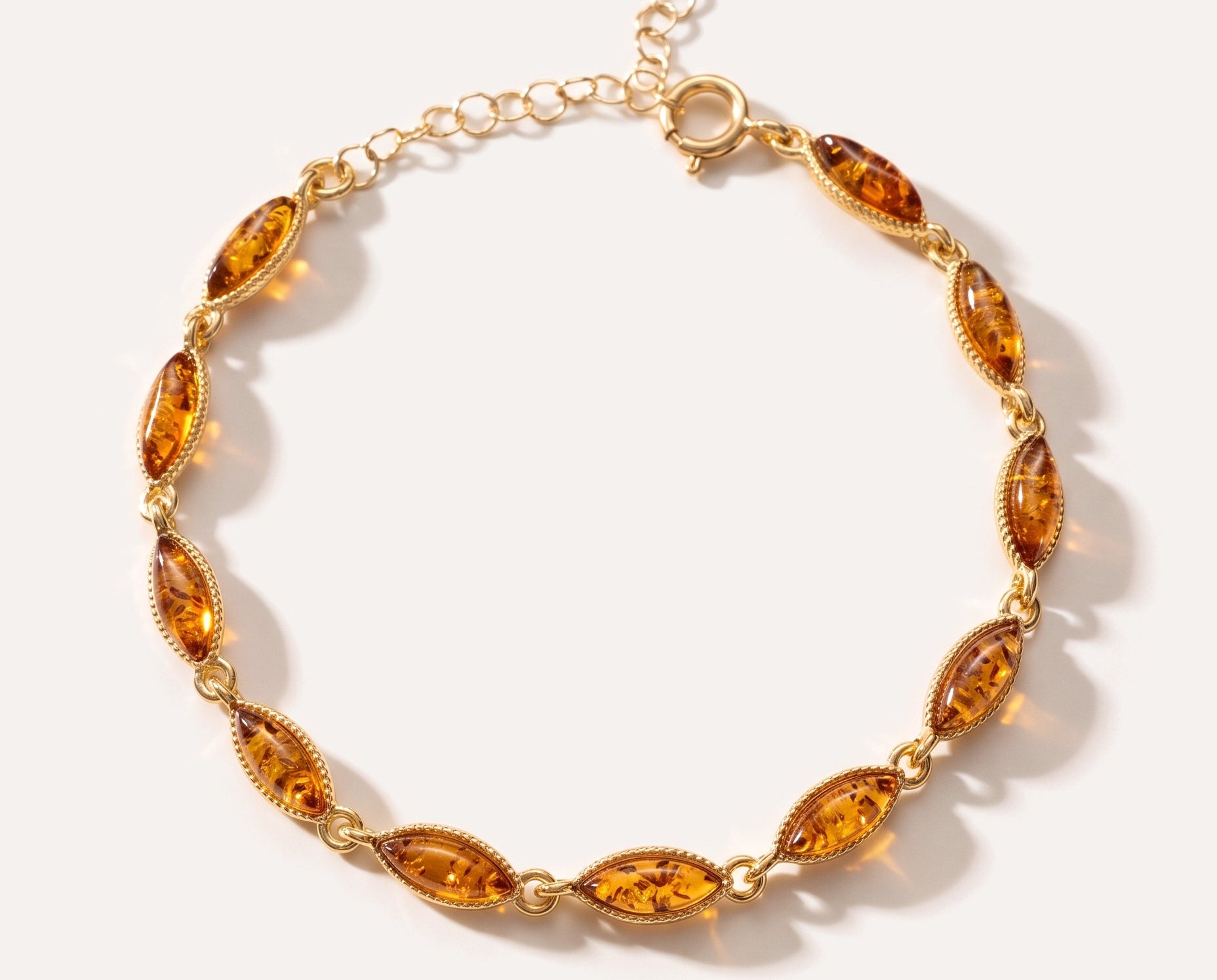 Dainty Amber and Gold Plated Silver Bracelet — Baltic amber and sterling silver jewellery by Baltic Beauty