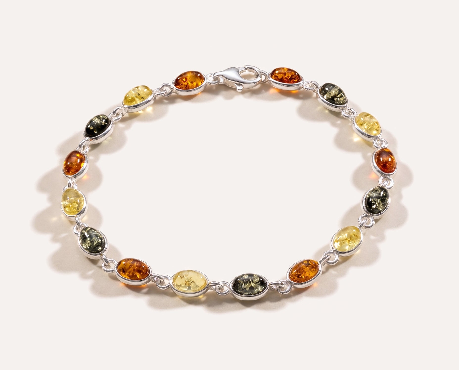 Dainty Multicolour Amber Bracelet — Baltic amber and sterling silver jewellery by Baltic Beauty