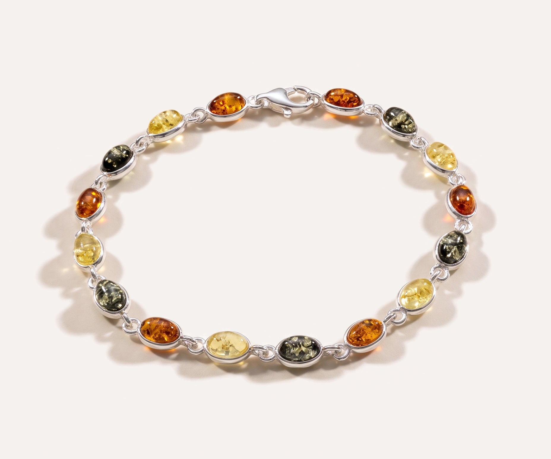 Dainty Multicolour Amber Bracelet — Baltic amber and sterling silver jewellery by Baltic Beauty