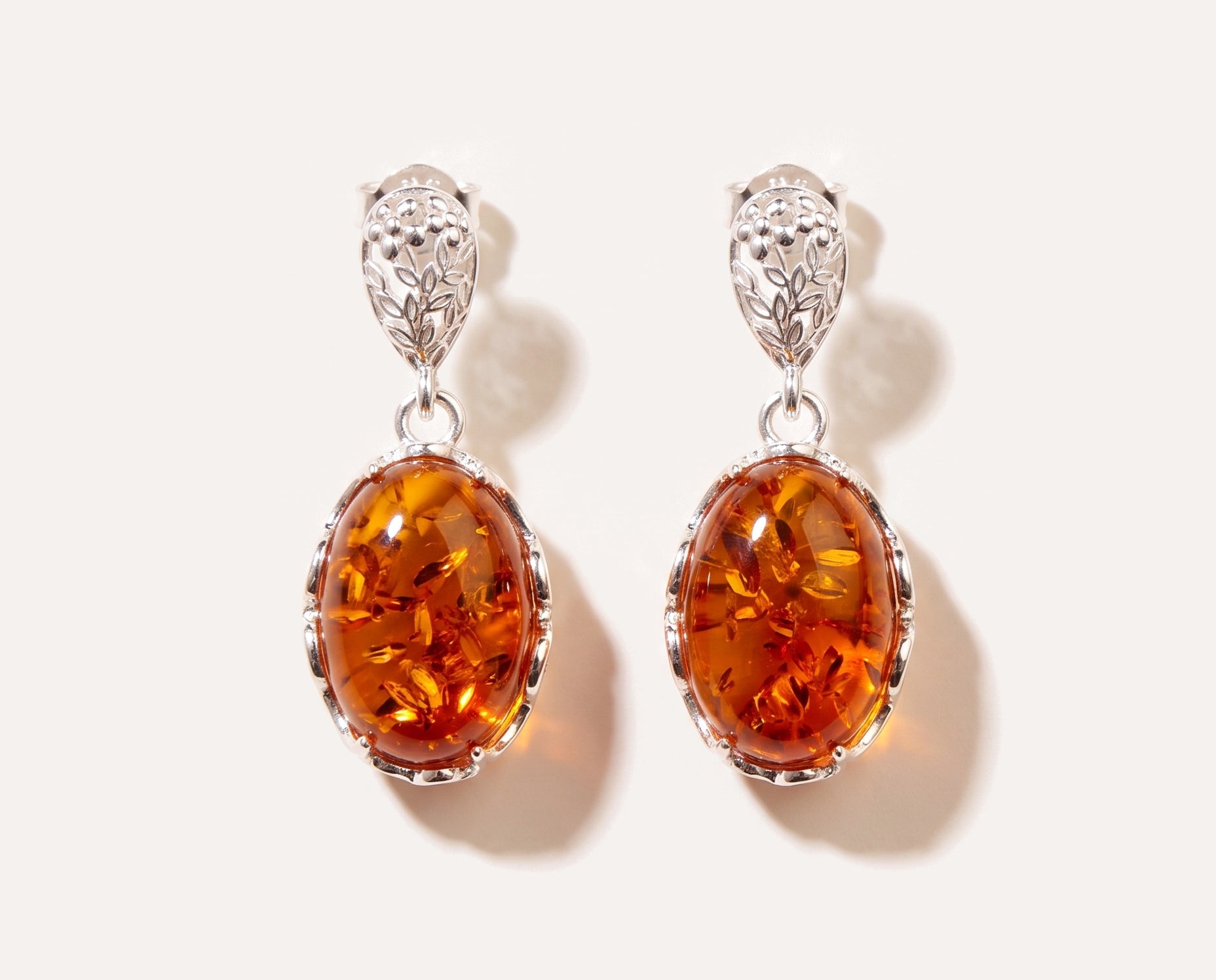Demi Amber Drop Earrings — Baltic amber and sterling silver jewellery by Baltic Beauty