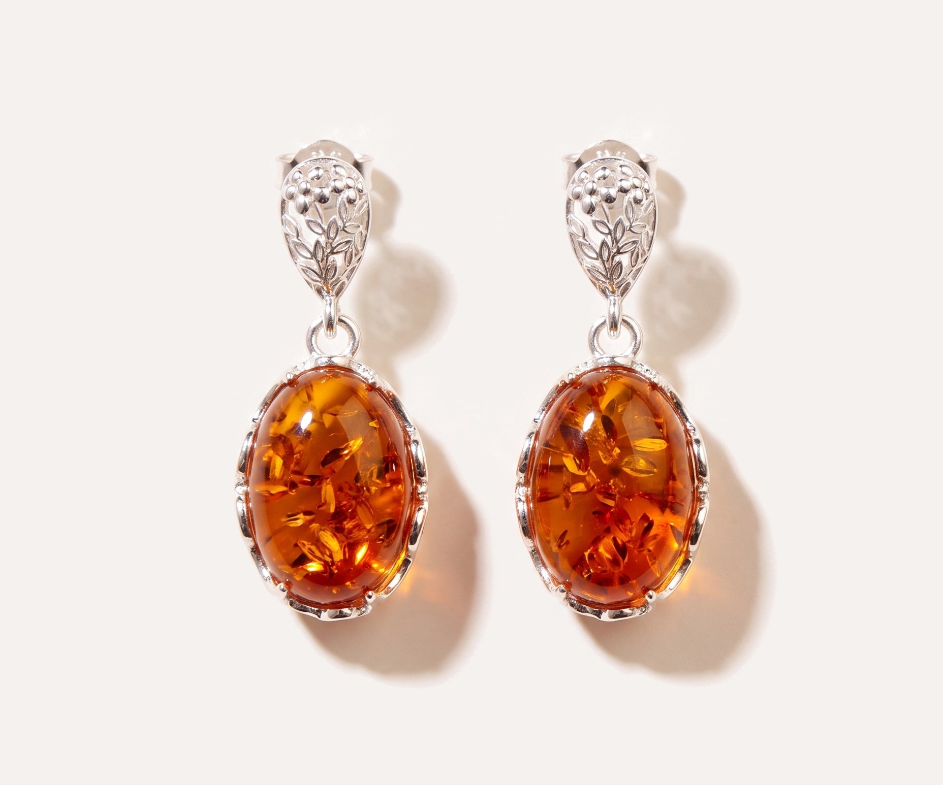 Demi Amber Drop Earrings — Baltic amber and sterling silver jewellery by Baltic Beauty