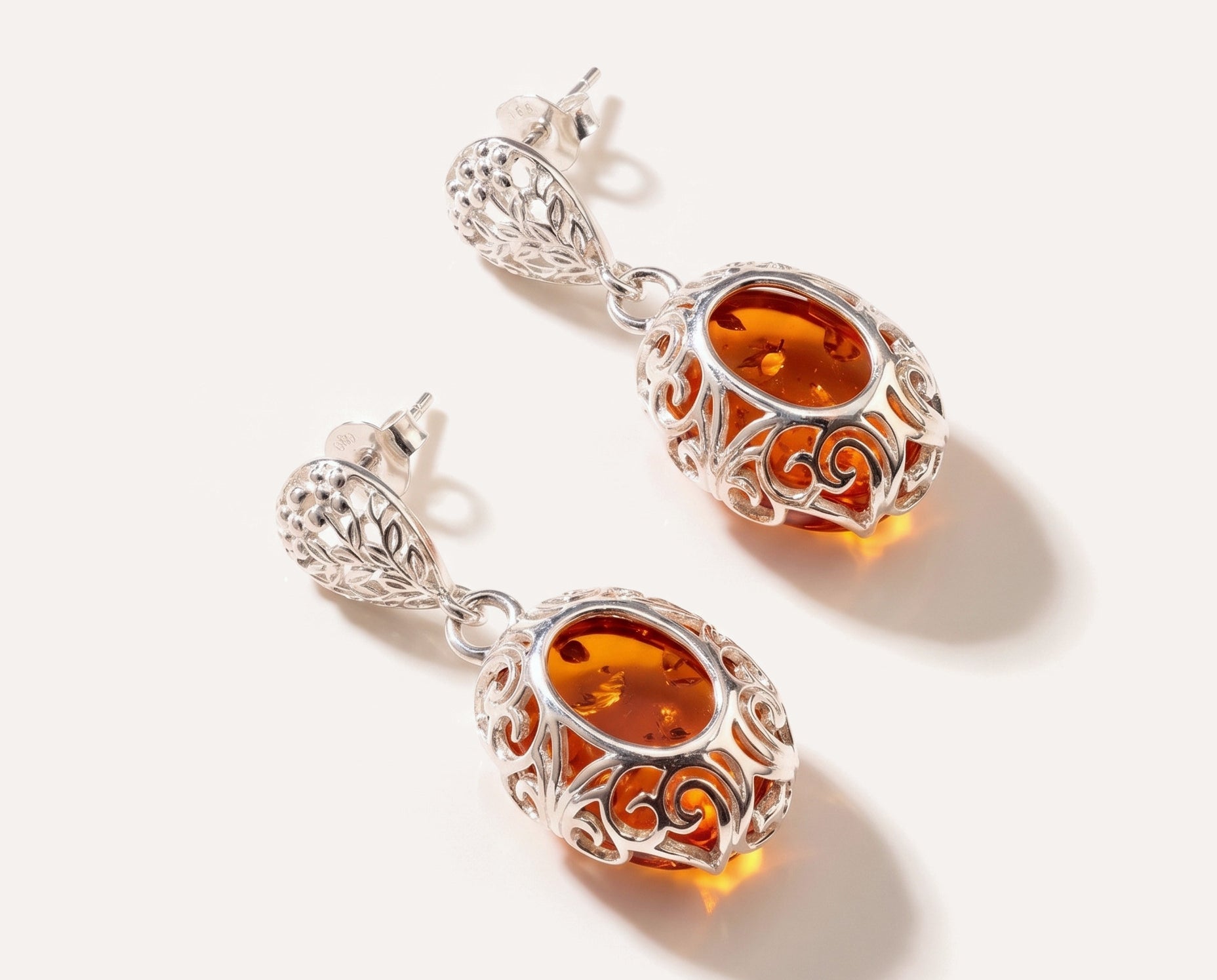 Demi Amber Drop Earrings — Baltic amber and sterling silver jewellery by Baltic Beauty