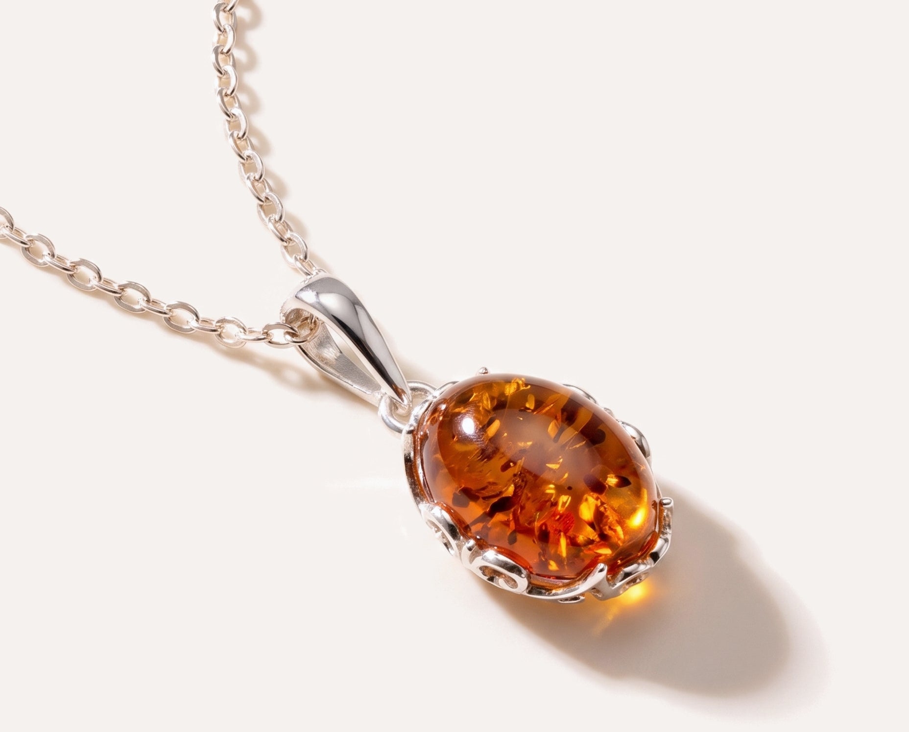 Demi Amber Drop Pendant — Baltic amber and sterling silver jewellery by Baltic Beauty