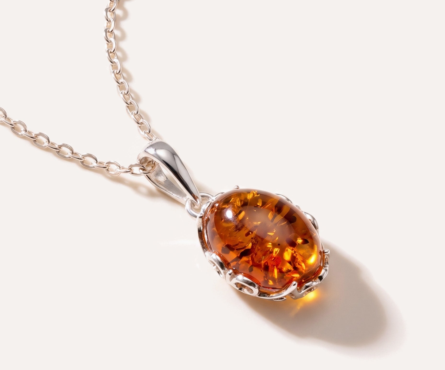 Demi Amber Drop Pendant — Baltic amber and sterling silver jewellery by Baltic Beauty