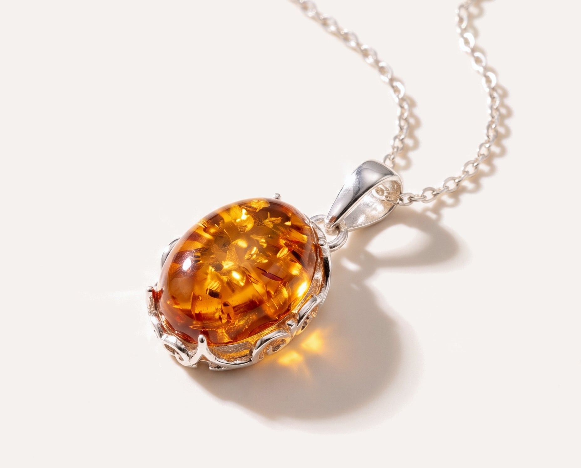 Demi Amber Drop Pendant — Baltic amber and sterling silver jewellery by Baltic Beauty