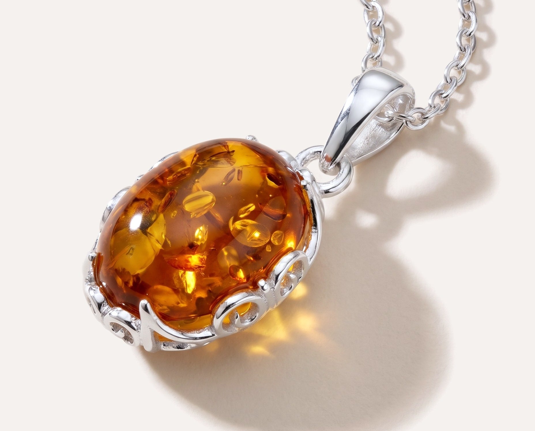 Demi Amber Drop Pendant — Baltic amber and sterling silver jewellery by Baltic Beauty