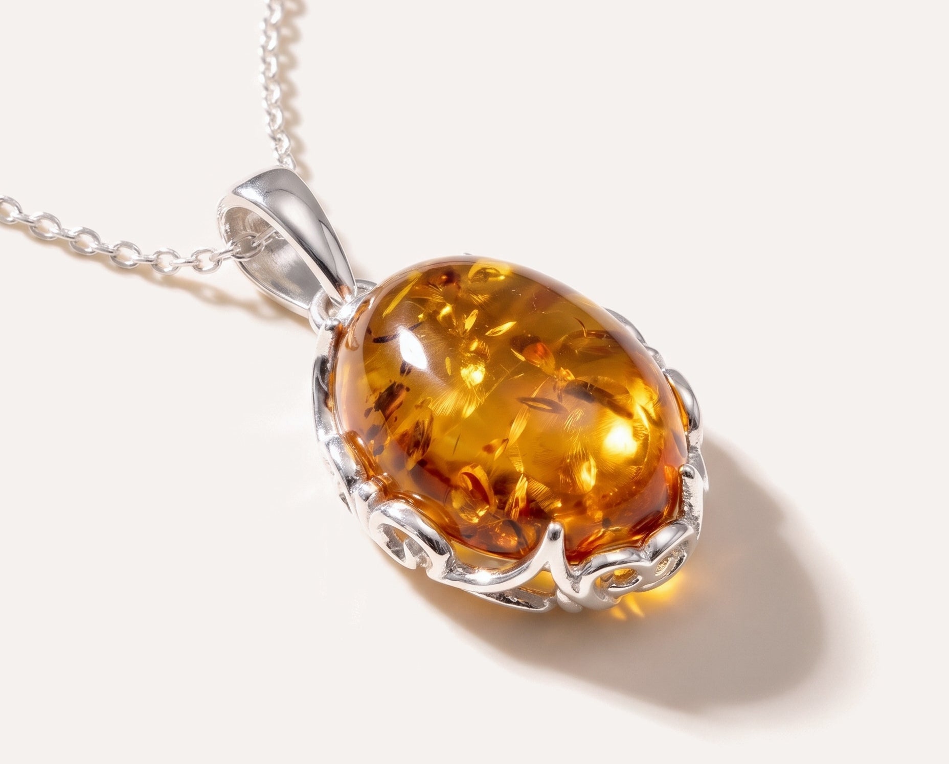 Demi Amber Drop Pendant — Baltic amber and sterling silver jewellery by Baltic Beauty