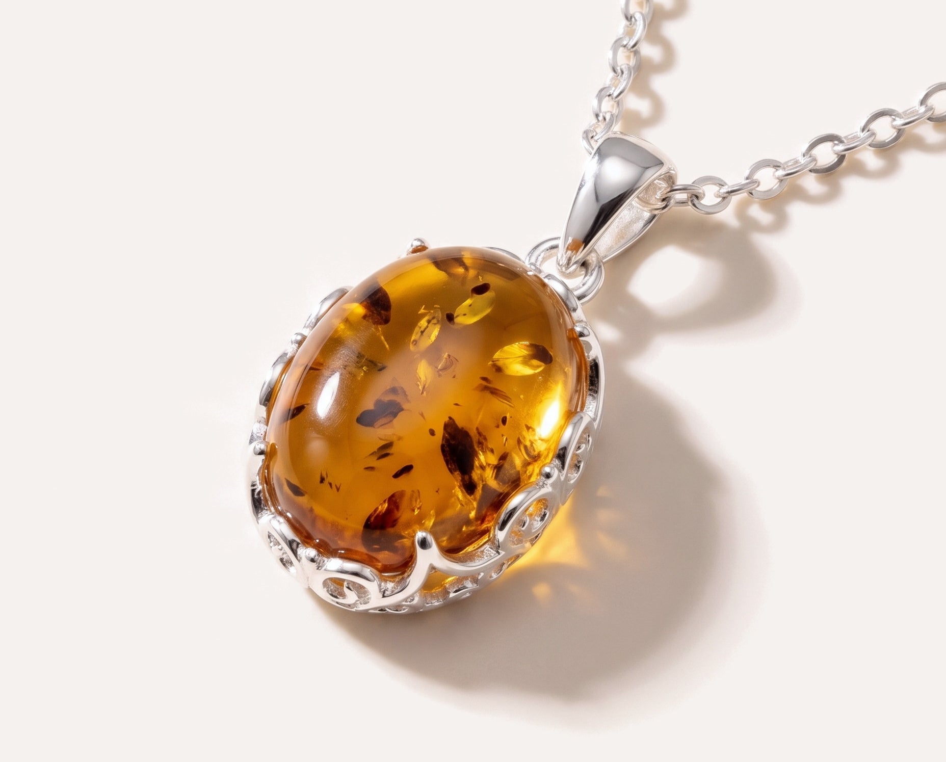 Demi Amber Drop Pendant — Baltic amber and sterling silver jewellery by Baltic Beauty