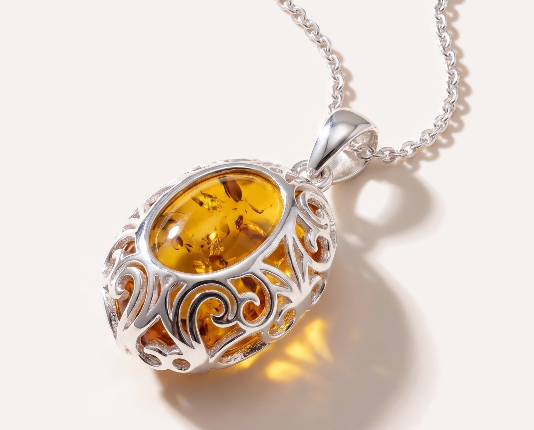 Demi Amber Drop Pendant — Baltic amber and sterling silver jewellery by Baltic Beauty