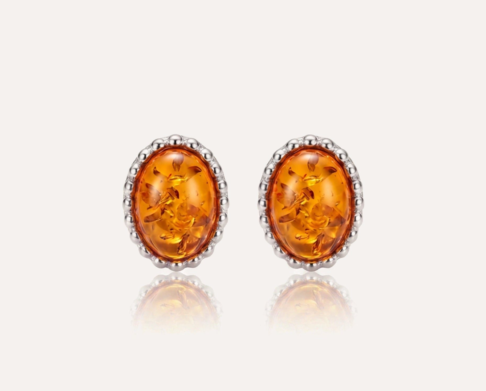Demi Stud Amber Earrings — Baltic amber and sterling silver jewellery by Baltic Beauty