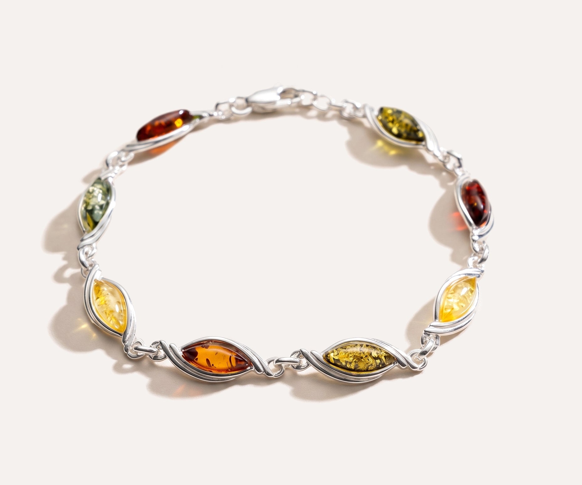 Elegant Multicolour Stone Bracelet — Baltic amber and sterling silver jewellery by Baltic Beauty