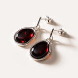 Cherry Amber ELEMENTS Drop Earrings — Baltic amber and sterling silver jewellery by Baltic Beauty