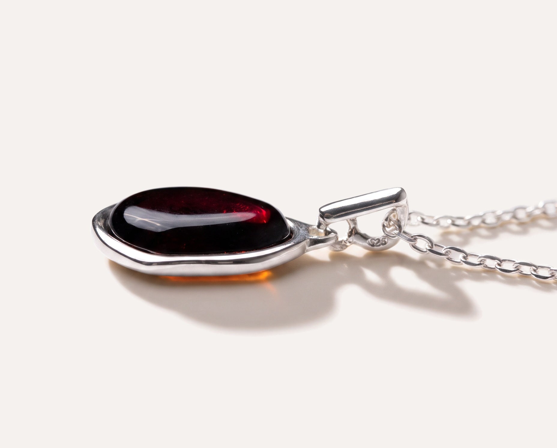 Cherry Amber ELEMENT Pendant Necklace — Baltic amber and sterling silver jewellery by Baltic Beauty