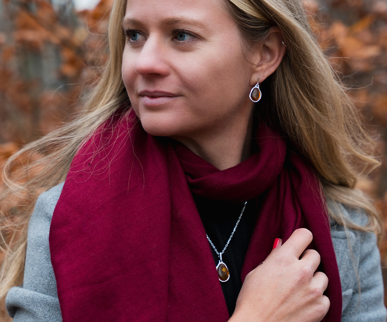 Amber ELEMENT Pendant Necklace — Baltic amber and sterling silver by Baltic Beauty