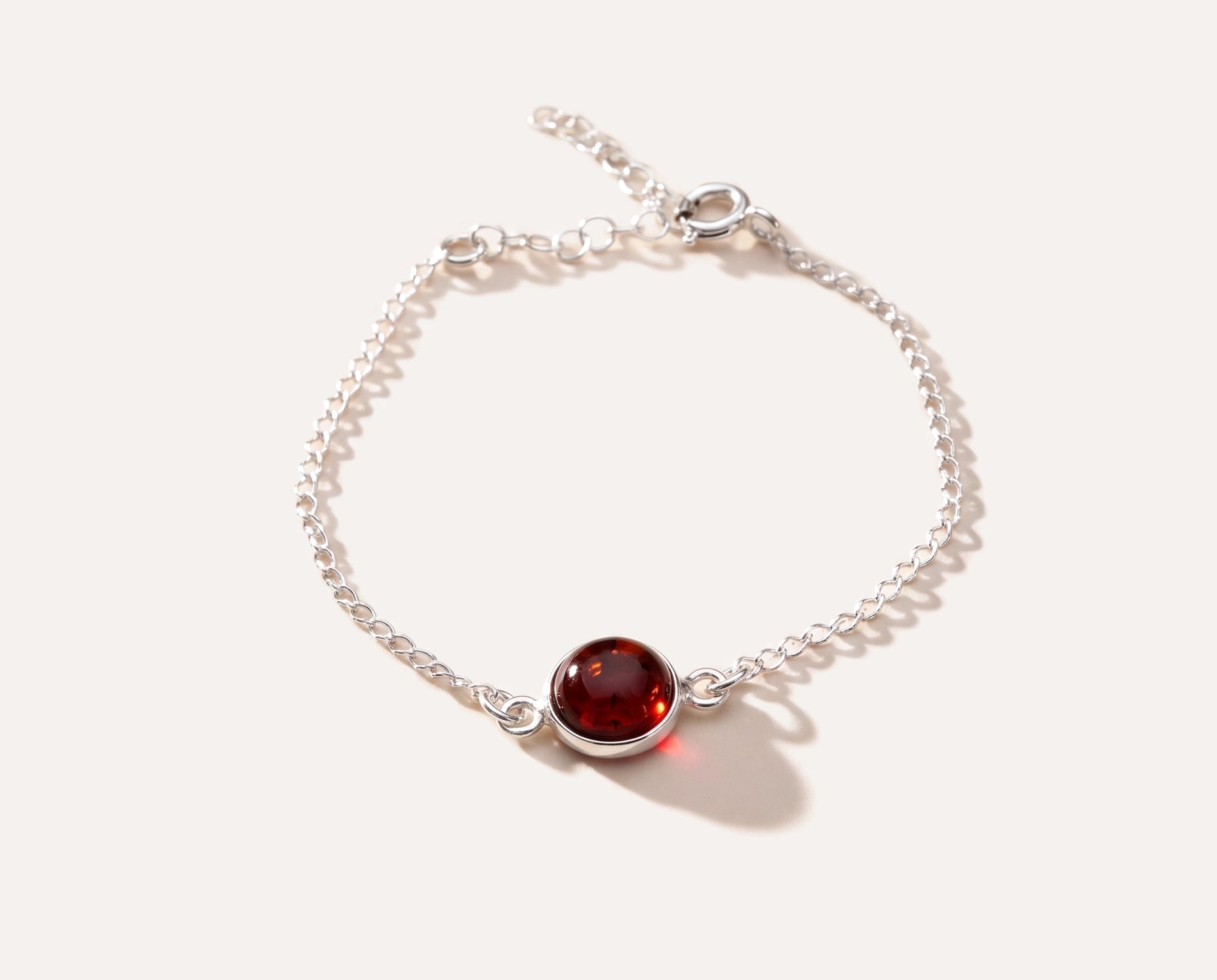 ESSENTIALS Cherry Amber Link Chain Bracelet — Baltic amber and sterling silver jewellery by Baltic Beauty