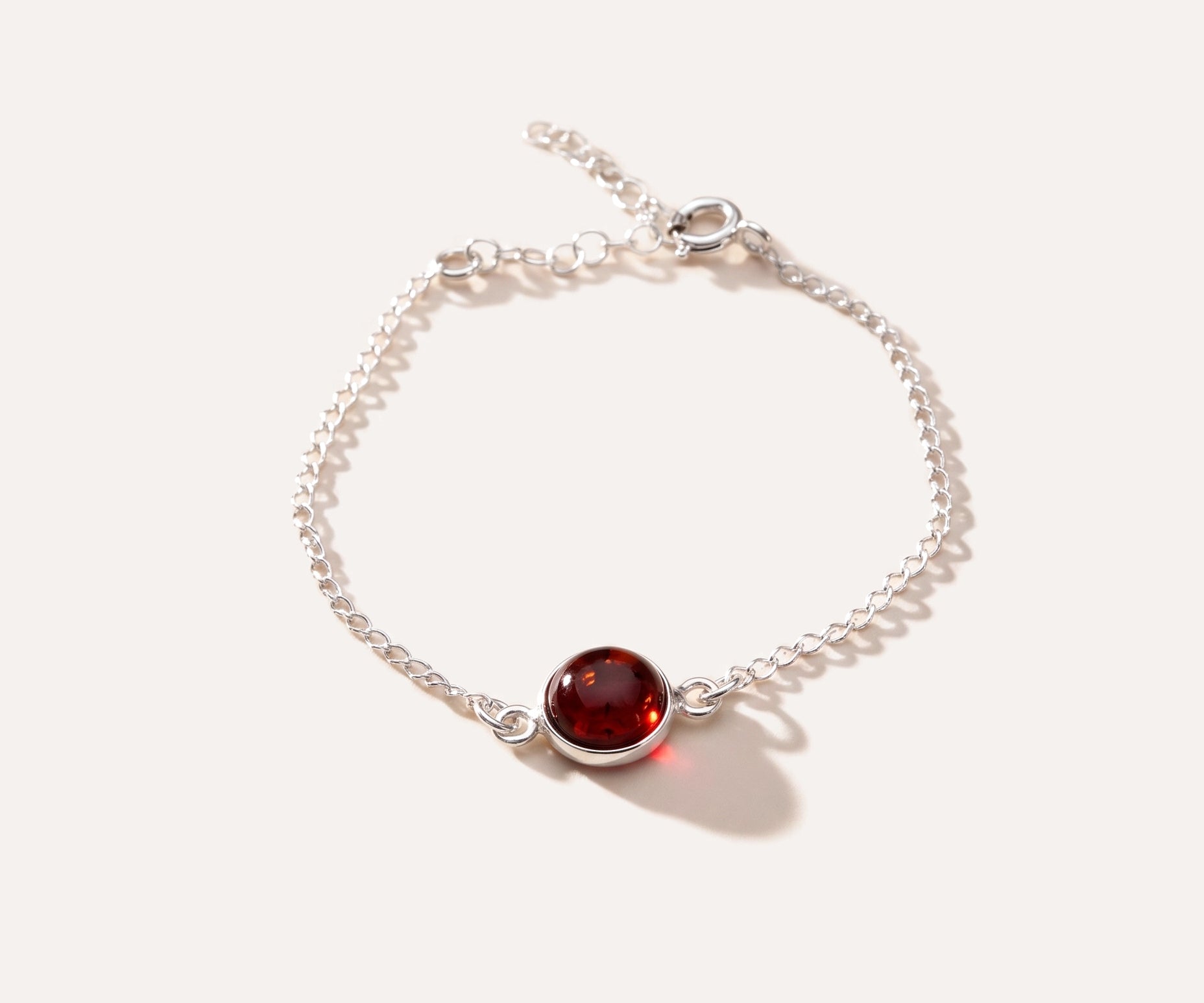 ESSENTIALS Cherry Amber Link Chain Bracelet — Baltic amber and sterling silver jewellery by Baltic Beauty